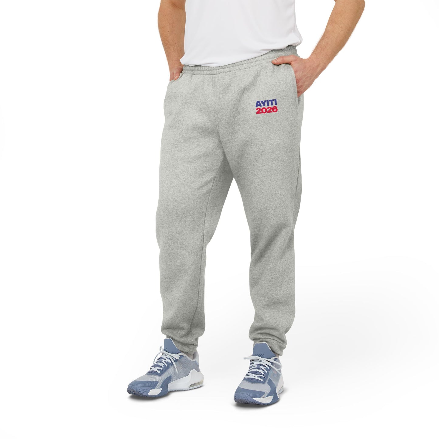 Embroidered Grey Fleece Joggers