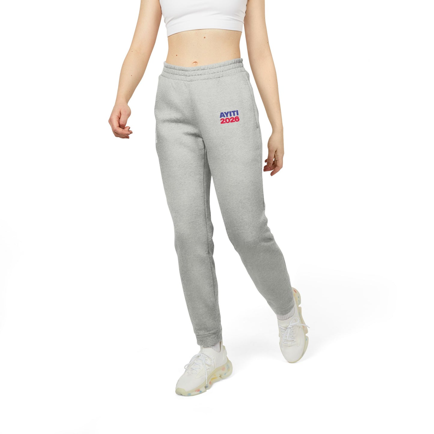 Embroidered Grey Fleece Joggers